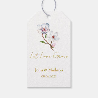 Let love grow Magnolia seed packet Wedding Gift Tags