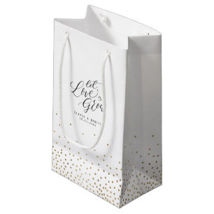 "Let love grow" modern calligraphy wedding favour Small Gift Bag