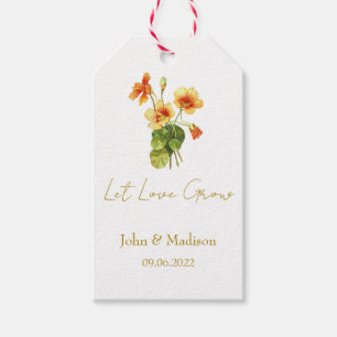 Let love grow Nasturtium seed packet Wedding Gift Tags