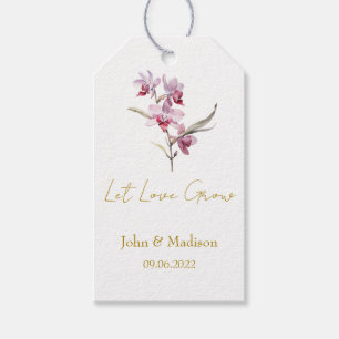 Let love grow Orchid seed packet Wedding Gift Tags