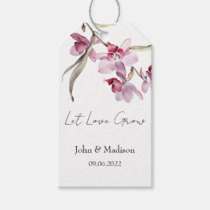 Let love grow Orchid seed packet Wedding Gift Tags