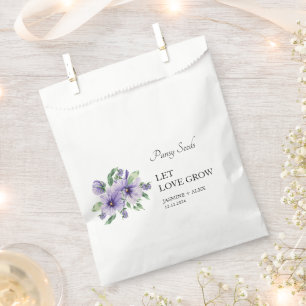 Let Love Grow Pansy Seed Wedding Favour Bag
