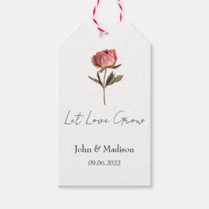 Let love grow Peony seed packet Wedding Gift Tags