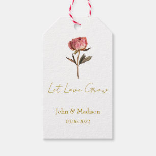 Let love grow Peony seed packet Wedding Gift Tags