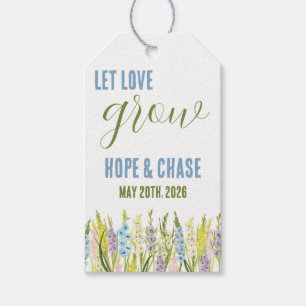 Let Love Grow, Personalized Gladiolus Favour Gift Tags