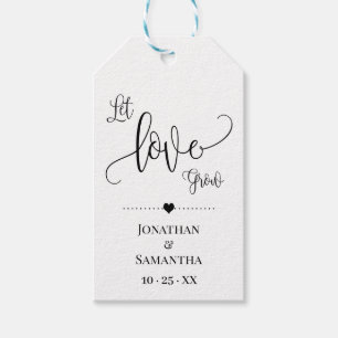 Let Love Grow plant gift minimalist wedding favour Tags