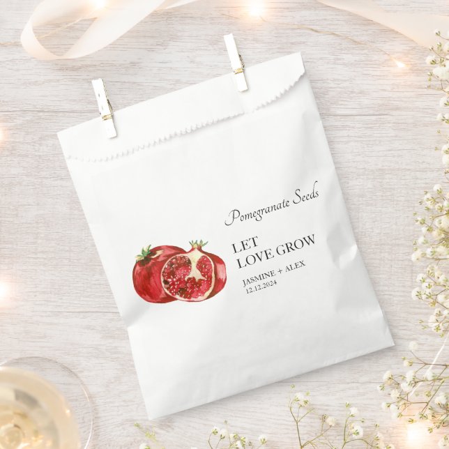 Let Love Grow | Pomegranate Seed Wedding Favour Ba Favour Bag (Clipped)