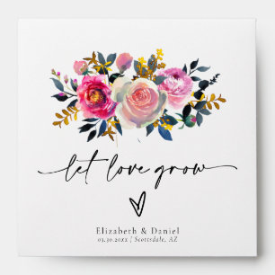 Let Love Grow Rose Gold Wedding Favour Seed Packet Envelope