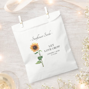 Let Love Grow Sunflower Seed Wedding Favour Bag
