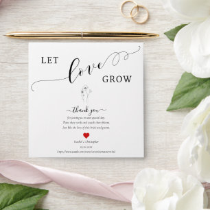 Let Love Grow Wedding Favours Gift Seed Packet  Envelope
