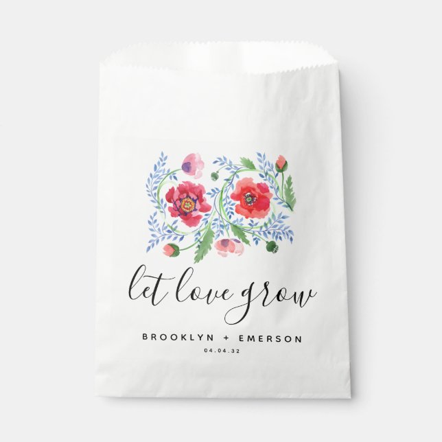 Let Love Grow Wedding Seed Packet  Favour Bag (Front)