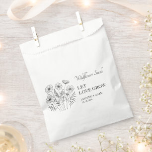 Let Love Grow Wildflower Seed Wedding Favour Bag