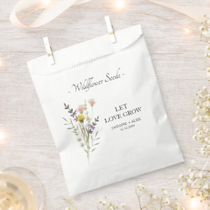 Let Love Grow Wildflower Seed Wedding Favour Bag
