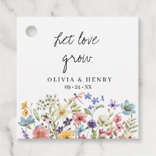 Let Love Grow Wildflower Wedding Favour Tags