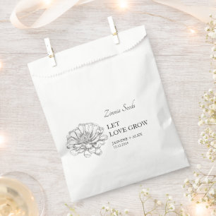 Let Love Grow Zinnia Seed Wedding Favour Bag