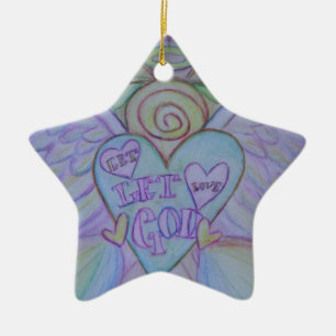 Let Love, Let God Angel Art Holiday Ornament