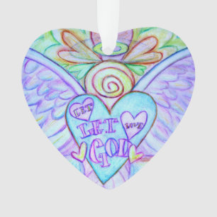 Let Love, Let God Angel Art Holiday Ornament