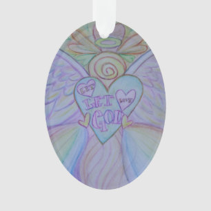 Let Love, Let God Angel Art Holiday Ornament