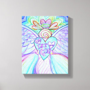 Let Love Let God Angel Painting Wrapped Canvas Art