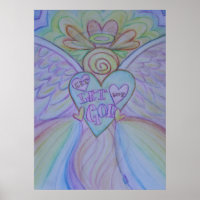 Let Love, Let God Guardian Angel Art Print Poster