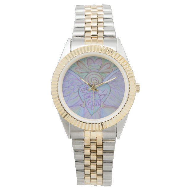Let Love Let God Guardian Angel Custom Wrist Watch (Front)