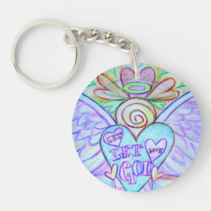 Let Love Let God Guardian Angel Keychain
