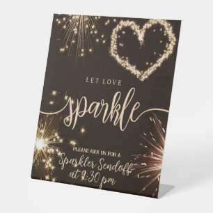 Let Love Sparkle Custom Wedding Pedestal Sign