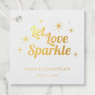 Let Love Sparkle Gold Foil Send Off Favour Tags