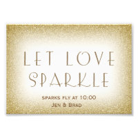 Let love sparkle - gold sparkler send off