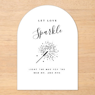 Let Love Sparkle Modern Minimalist Wedding Acrylic Invitations