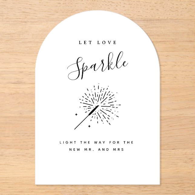 Let Love Sparkle Modern Minimalist Wedding  Acrylic Invitations (Front)