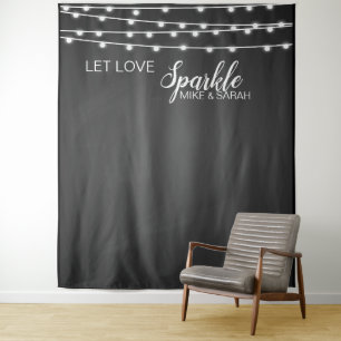 Let love sparkle photo Booth banner Tapestry