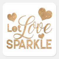 Let Love Sparkle Quote Gold Glitter Typography