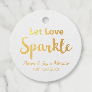 Let Love Sparkle REAL Gold Foil Favour Tags