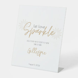 Let Love Sparkle Sparkler Send Off Pedestal Sign