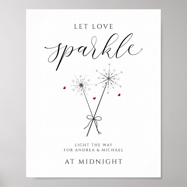 Let Love Sparkle - Sparkler Sendoff Sign Wedding (Front)
