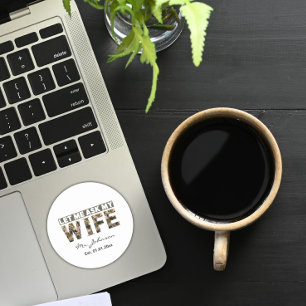 Let me ask my wife funny personalized classic round sticker