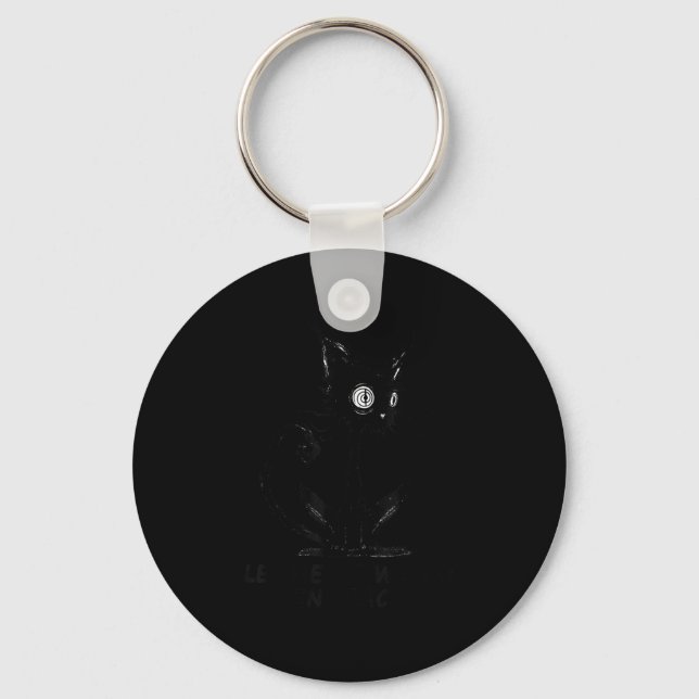 Let Me Be Weird In Peace Black Cat Graphic  Keychain (Front)