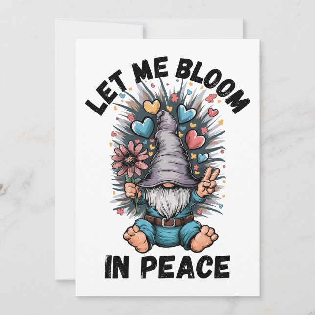 Let Me Bloom In Peace Invitation (Front)