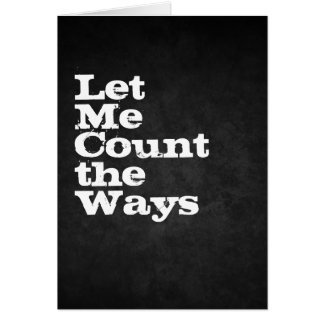 let me count the ways