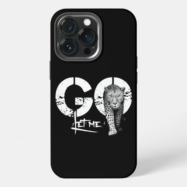 Let me GO Leopard black iPhone Case (Back)