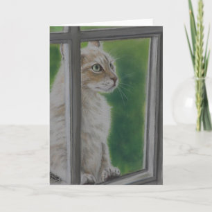 "Let Me In" cat art Greeting Card