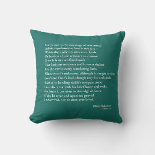 "Let me not to the marriage of true minds" Sonnet Outdoor Pillow