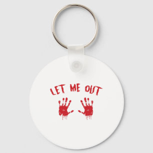 Let Me Out Bloody Hand Print Pregnant Halloween Co Keychain