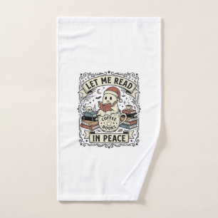 Let Me Read In Peace Ghost Book Lover Halloween De Hand Towel