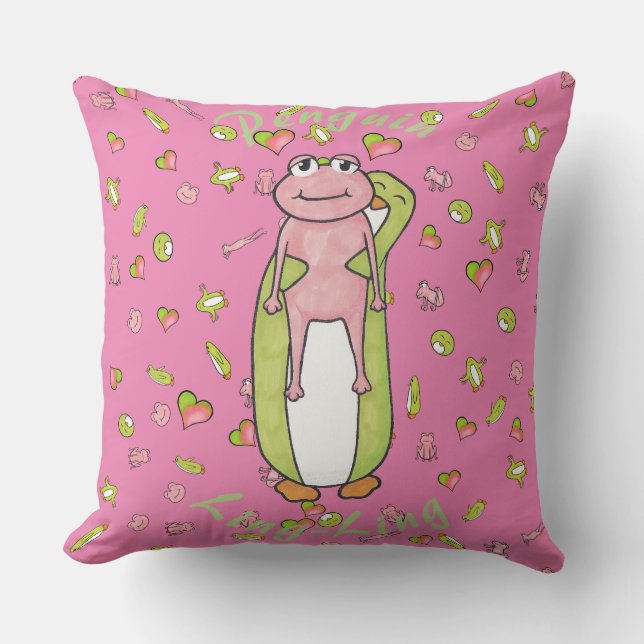 Let Me Show You My Frog! Throw Pillow (Front)