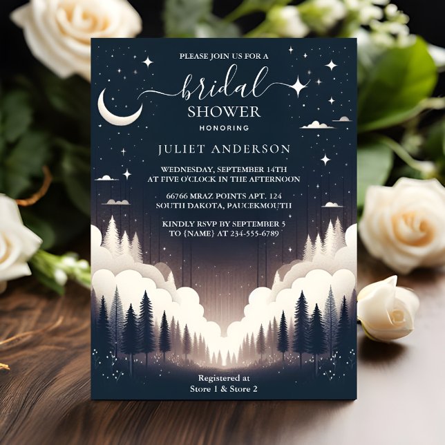 Let Night Sunset Moon Cloud Twilight Bridal Shower Invitation (Creator Uploaded)