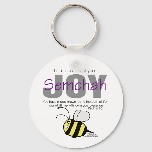 Let  No One Steal Your Semchah Keychain (Front)