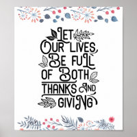 Let our lives be full of both thanks and giving