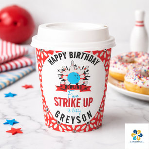 Let’s Bowl! Fun Kids 5th Birthday Party Bowling Paper Cups